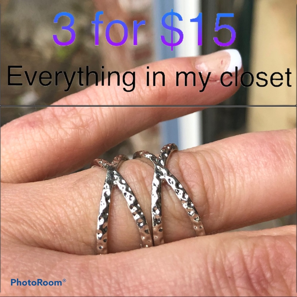 3 For $15 Size 8 Silver rings